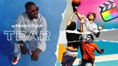 50种动态纸张折叠拼贴撕裂转场过渡预设 mTransition Tear