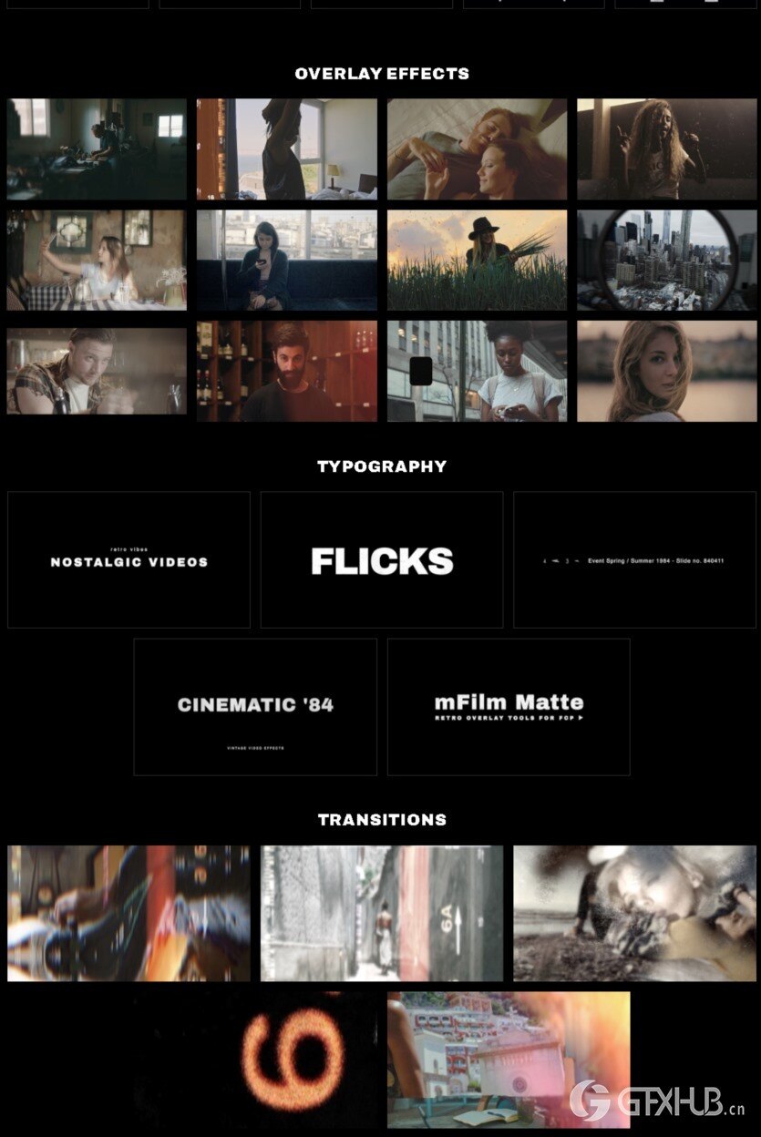 82个复古怀旧老电影胶片边框遮幅多画面分屏插件 mFilm Matte