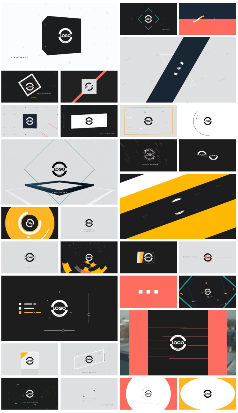 30种创意简洁图形文字LOGO标志展示开场小片头动画 mIntro v1