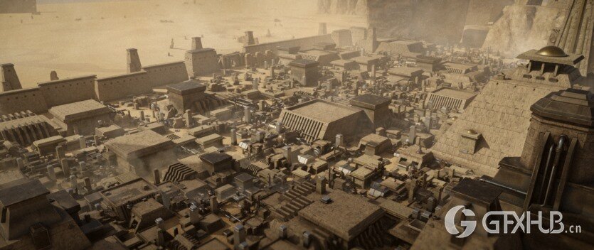 沙漠帝国模块化建筑3D模型 Empire Of The Sands - Desert Structures Kitbash Greeble Assets