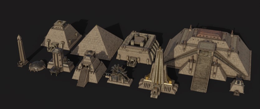 沙漠帝国模块化建筑3D模型 Empire Of The Sands - Desert Structures Kitbash Greeble Assets