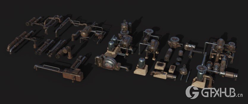 沙漠帝国模块化建筑3D模型 Empire Of The Sands - Desert Structures Kitbash Greeble Assets