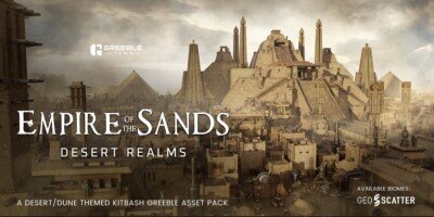 沙漠帝国模块化建筑3D模型 Empire Of The Sands – Desert Structures Kitbash Greeble Assets