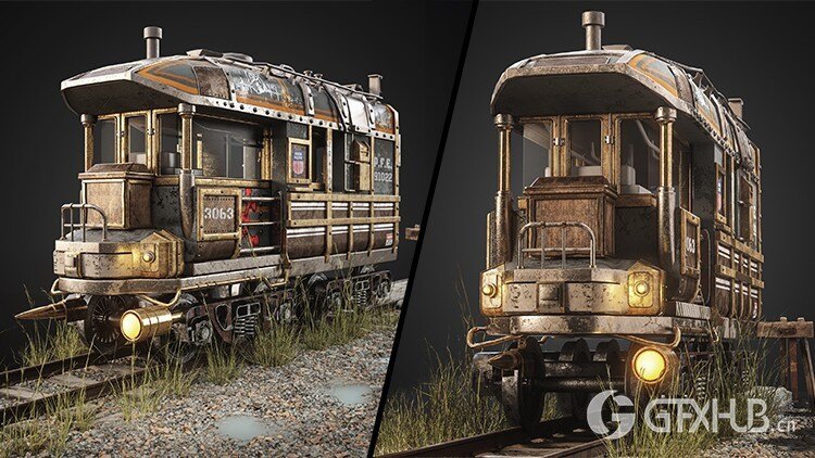 3Dmax火车建模纹理展开完整工作流程 Mastering 3D Modeling, Unwrapping, and Texturing a Train