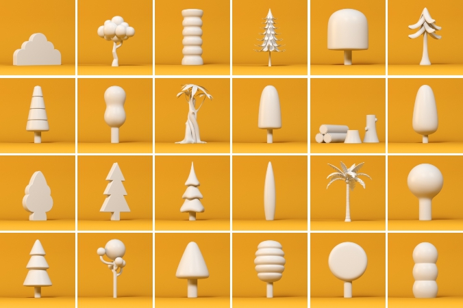180个可爱卡通C4D模型 The Happy ToolBox Model Pack v1
