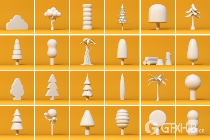 180个可爱卡通C4D模型 The Happy ToolBox Model Pack v1