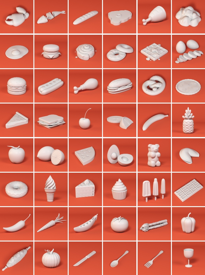 180个可爱卡通C4D模型 The Happy ToolBox Model Pack v1