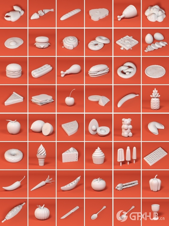 180个可爱卡通C4D模型 The Happy ToolBox Model Pack v1