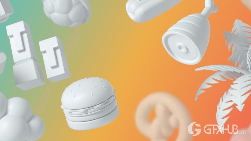 180个可爱卡通C4D模型 The Happy ToolBox Model Pack v1