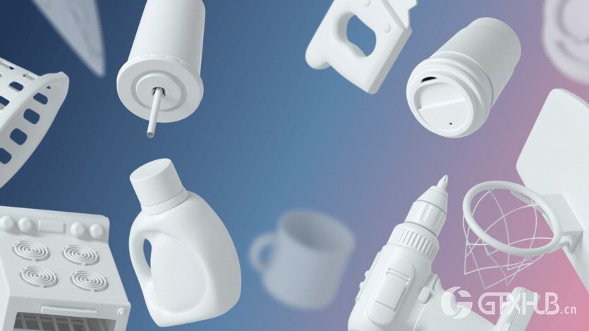 180个可爱卡通C4D模型 The Happy ToolBox Model Pack v2