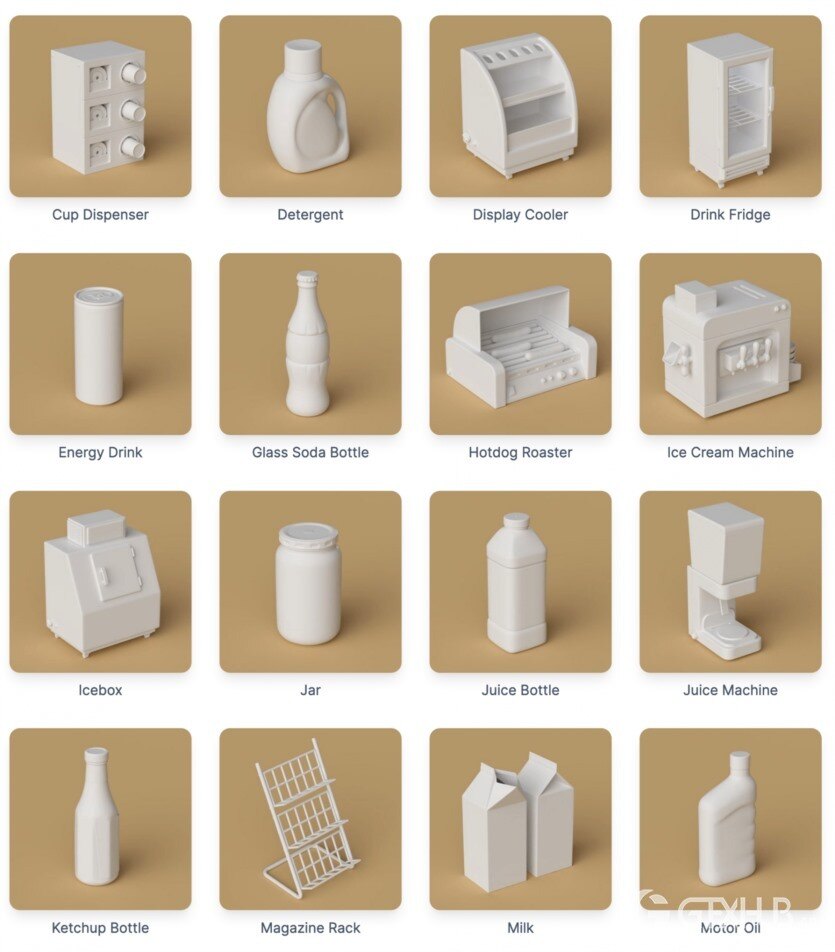 180个可爱卡通C4D模型 The Happy ToolBox Model Pack v2