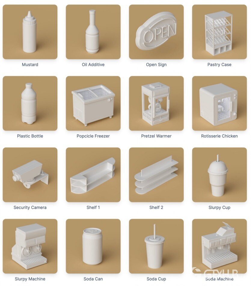 180个可爱卡通C4D模型 The Happy ToolBox Model Pack v2