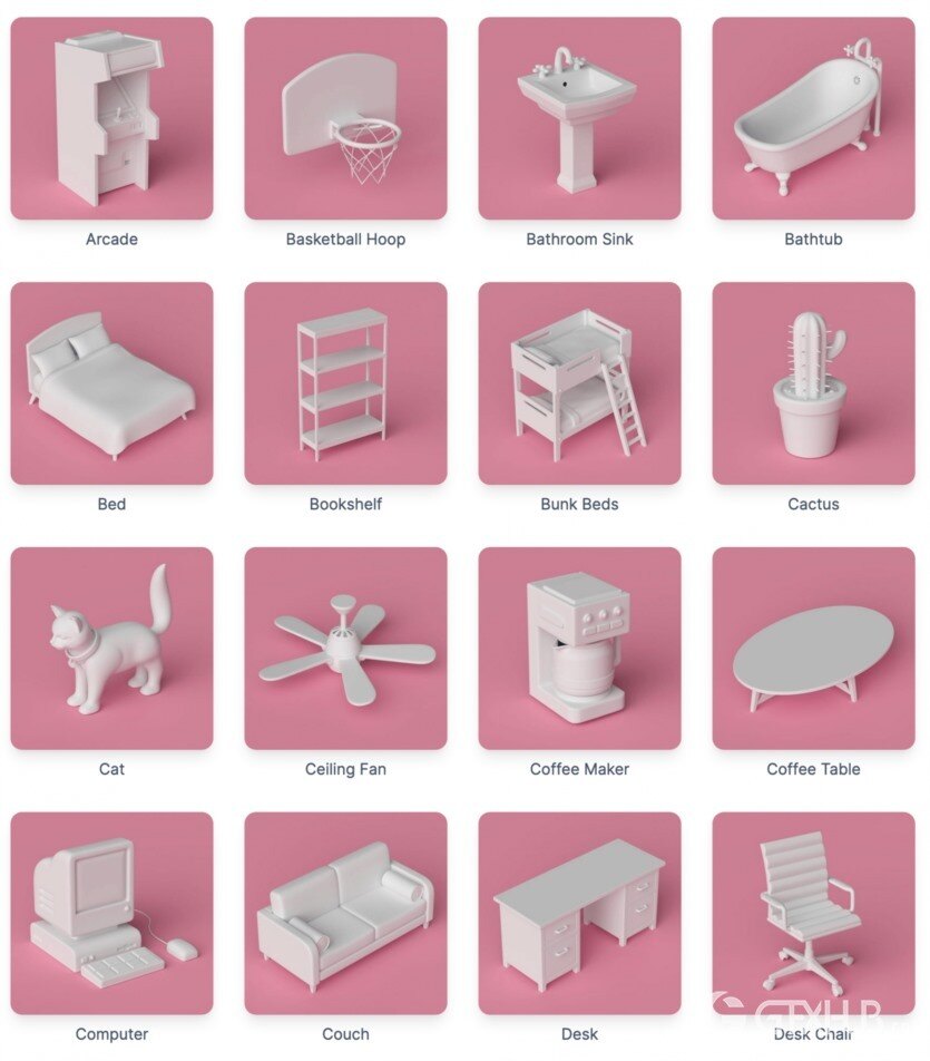 180个可爱卡通C4D模型 The Happy ToolBox Model Pack v2