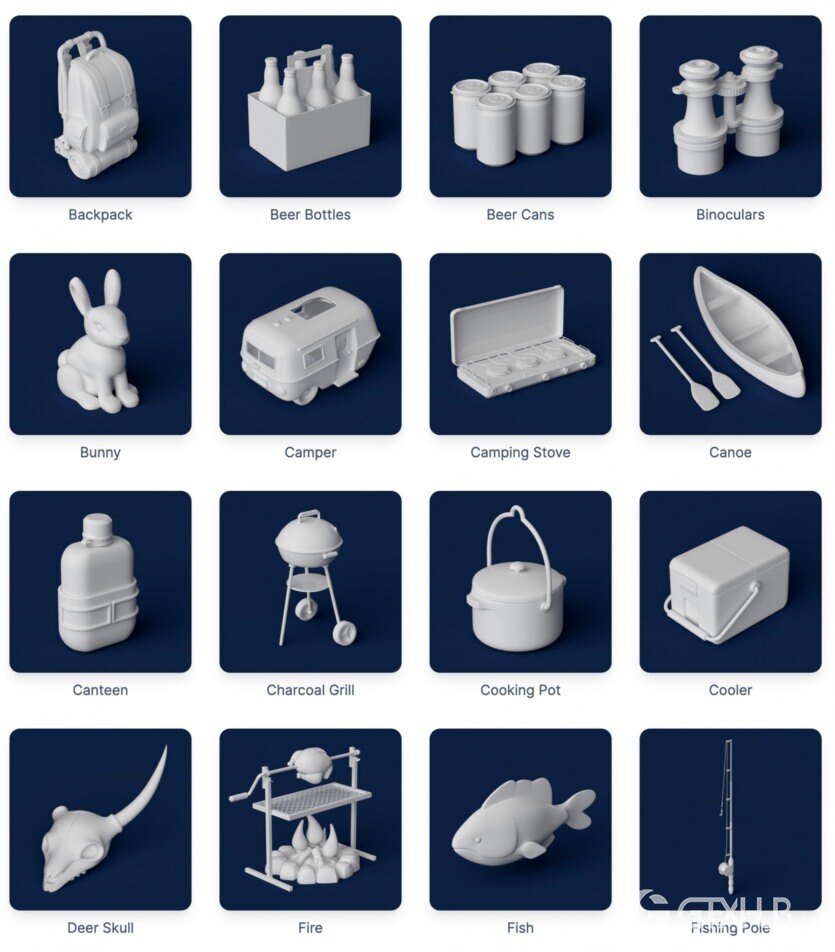 180个可爱卡通C4D模型 The Happy ToolBox Model Pack v2