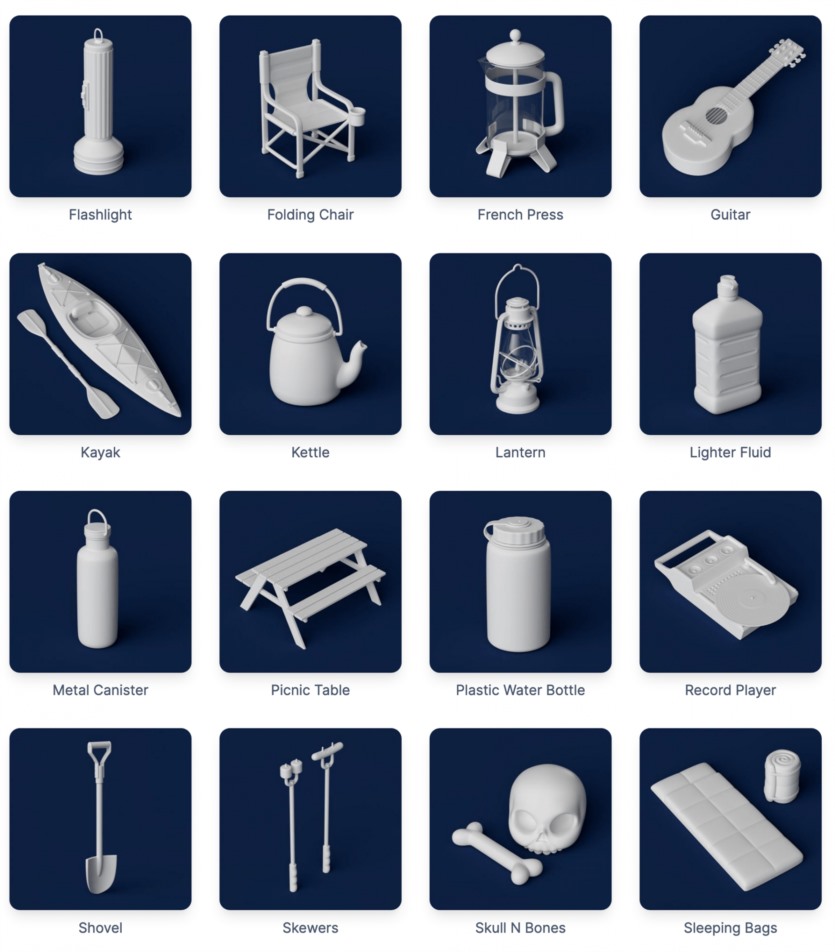 180个可爱卡通C4D模型 The Happy ToolBox Model Pack v2