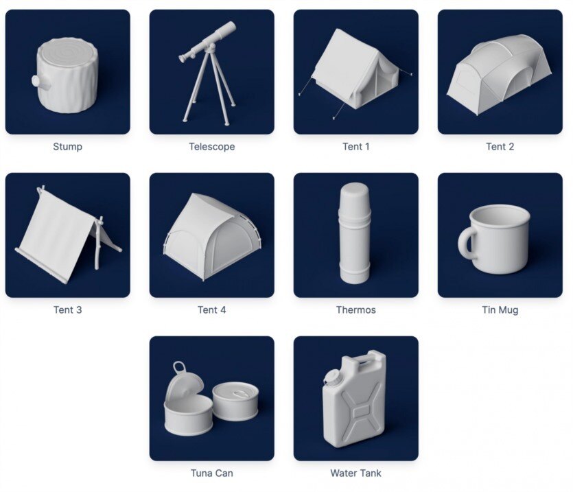 180个可爱卡通C4D模型 The Happy ToolBox Model Pack v2