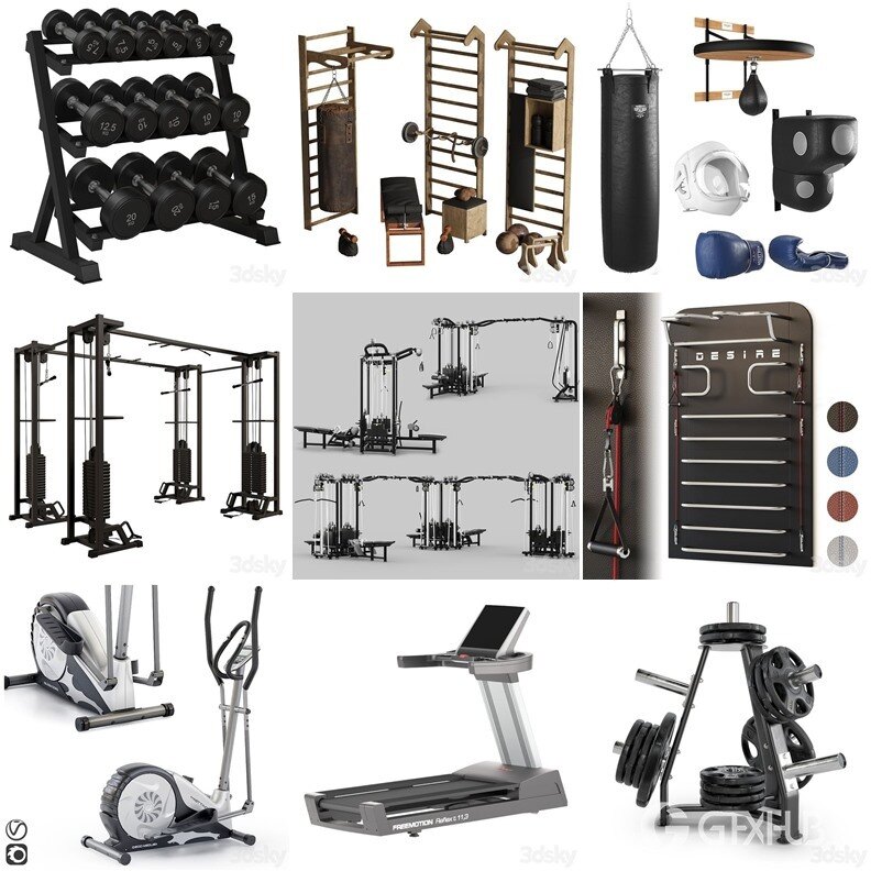 30套健身器械3D模型合集 - 20240725