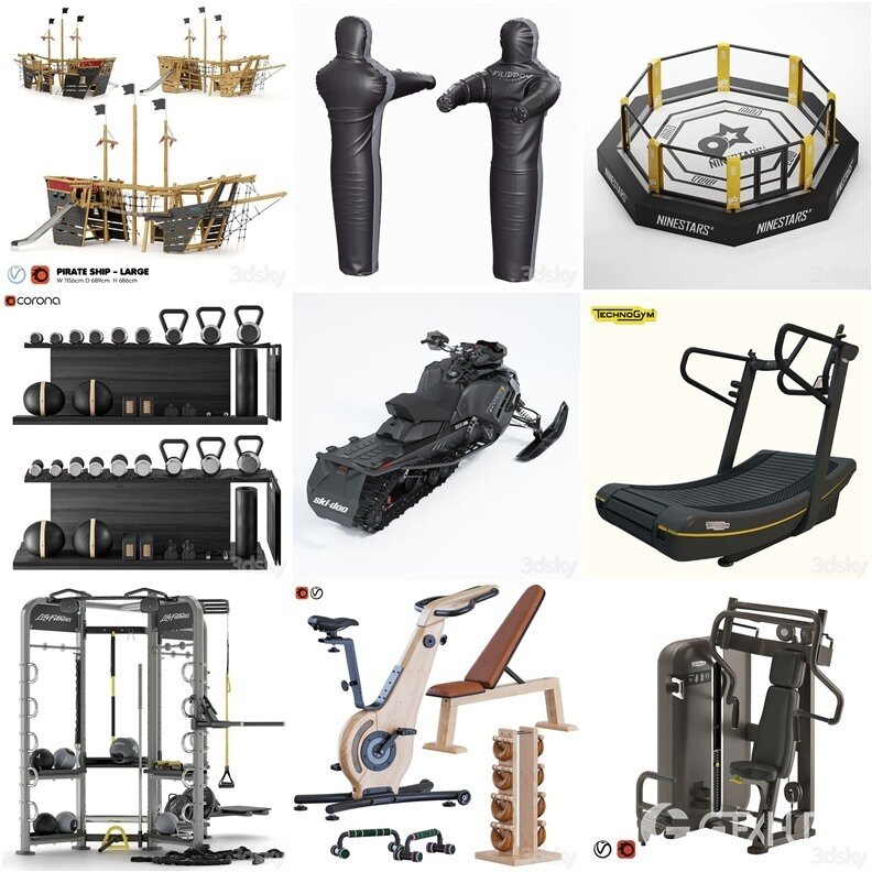 30套健身器械3D模型合集 - 20240725