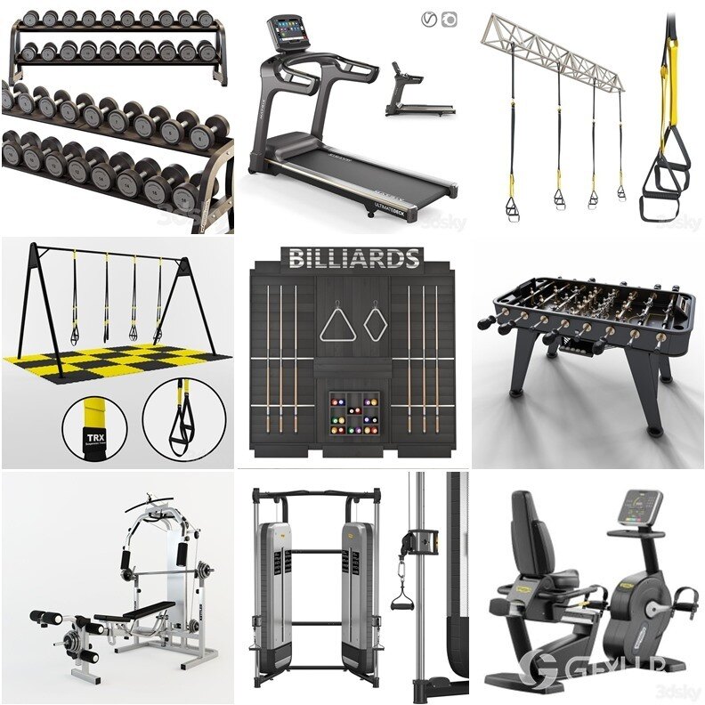 30套健身器械3D模型合集 - 20240725