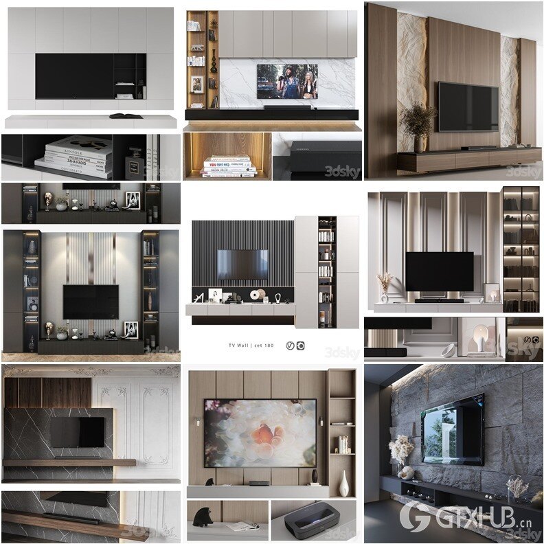 3DSky Pro 沙发椅子灯具柜子装饰3D模型合辑2024年8月第1季 | 450套 | 19.5GB