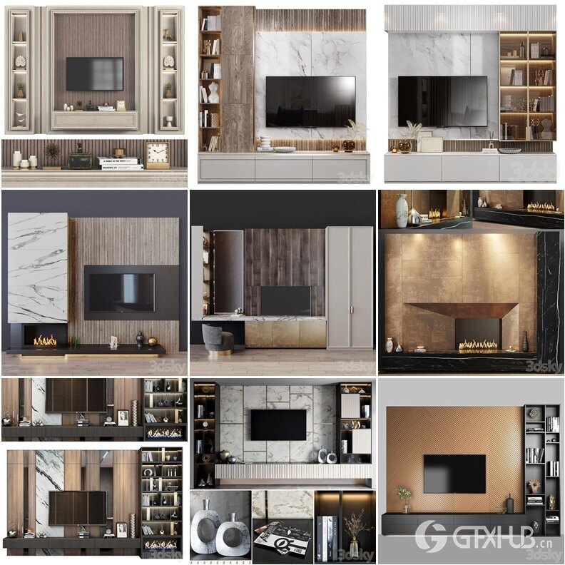 3DSky Pro 沙发椅子灯具柜子装饰3D模型合辑2024年8月第1季 | 450套 | 19.5GB