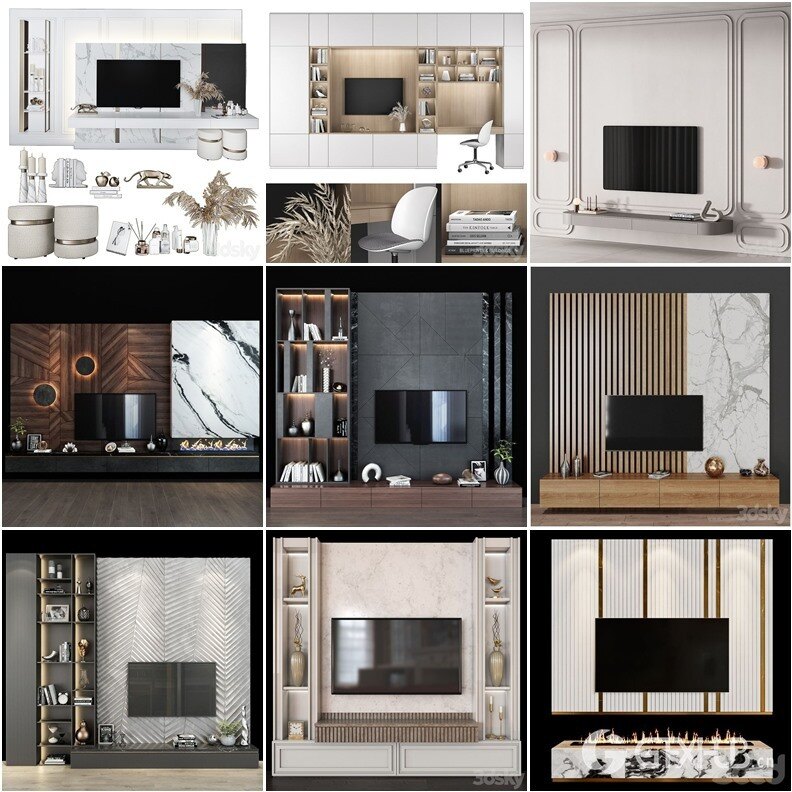 3DSky Pro 沙发椅子灯具柜子装饰3D模型合辑2024年8月第1季 | 450套 | 19.5GB