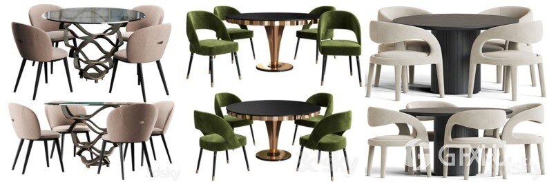 3DSky Pro 沙发椅子灯具柜子装饰3D模型合辑2024年8月第1季 | 450套 | 19.5GB