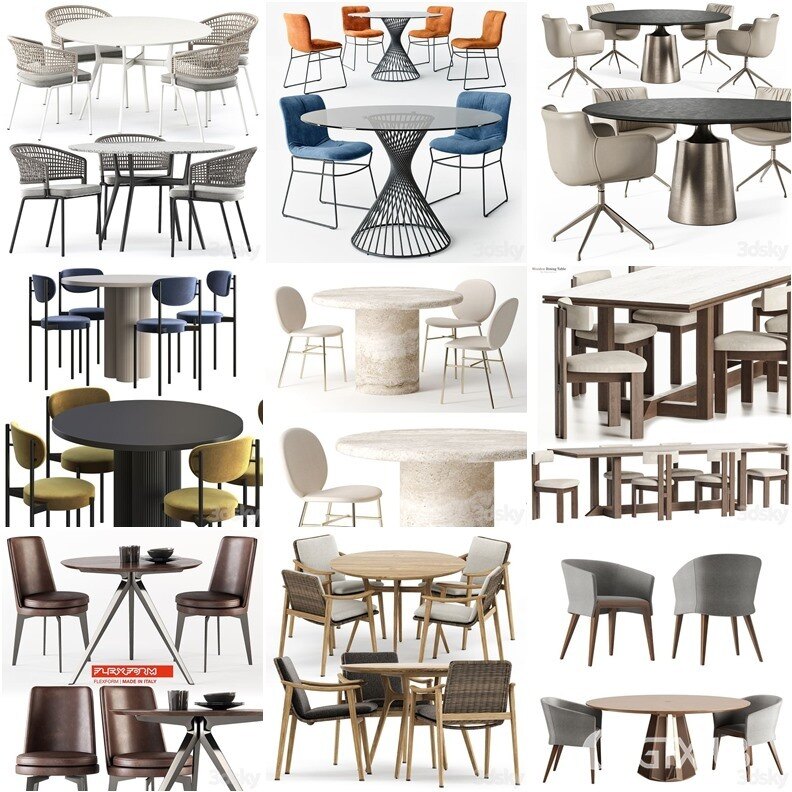 3DSky Pro 沙发椅子灯具柜子装饰3D模型合辑2024年8月第1季 | 450套 | 19.5GB