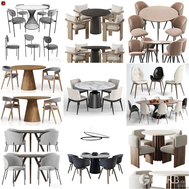 3DSky Pro 沙发椅子灯具柜子装饰3D模型合辑2024年8月第1季 | 450套 | 19.5GB