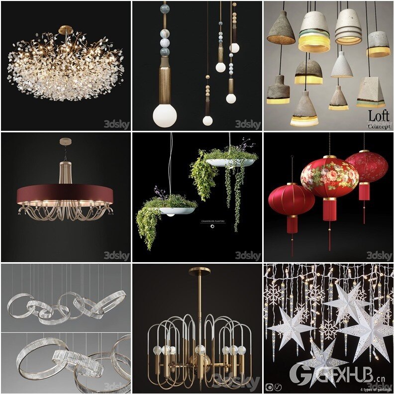 3DSky Pro 沙发椅子灯具柜子装饰3D模型合辑2024年8月第1季 | 450套 | 19.5GB