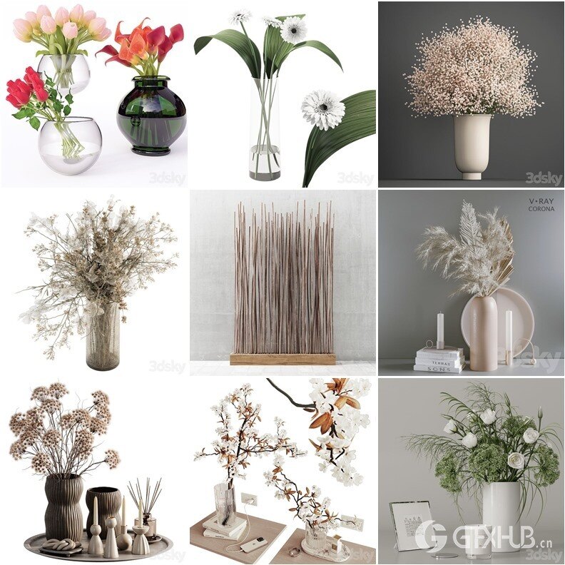 3DSky Pro 沙发椅子灯具柜子装饰3D模型合辑2024年8月第1季 | 450套 | 19.5GB