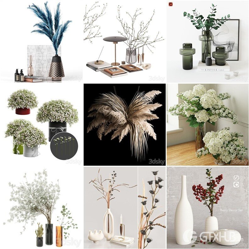 3DSky Pro 沙发椅子灯具柜子装饰3D模型合辑2024年8月第1季 | 450套 | 19.5GB