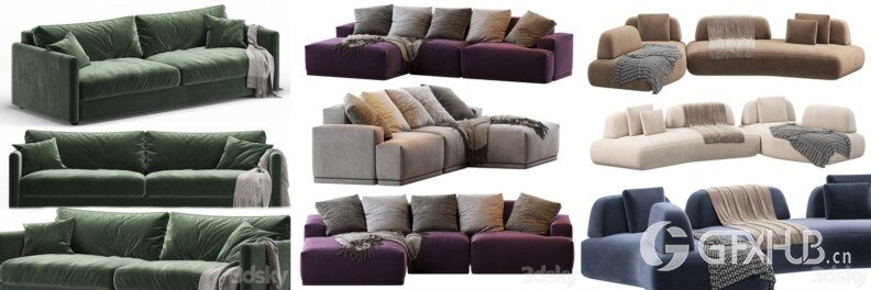 3DSky Pro 沙发椅子灯具柜子装饰3D模型合辑2024年8月第1季 | 450套 | 19.5GB