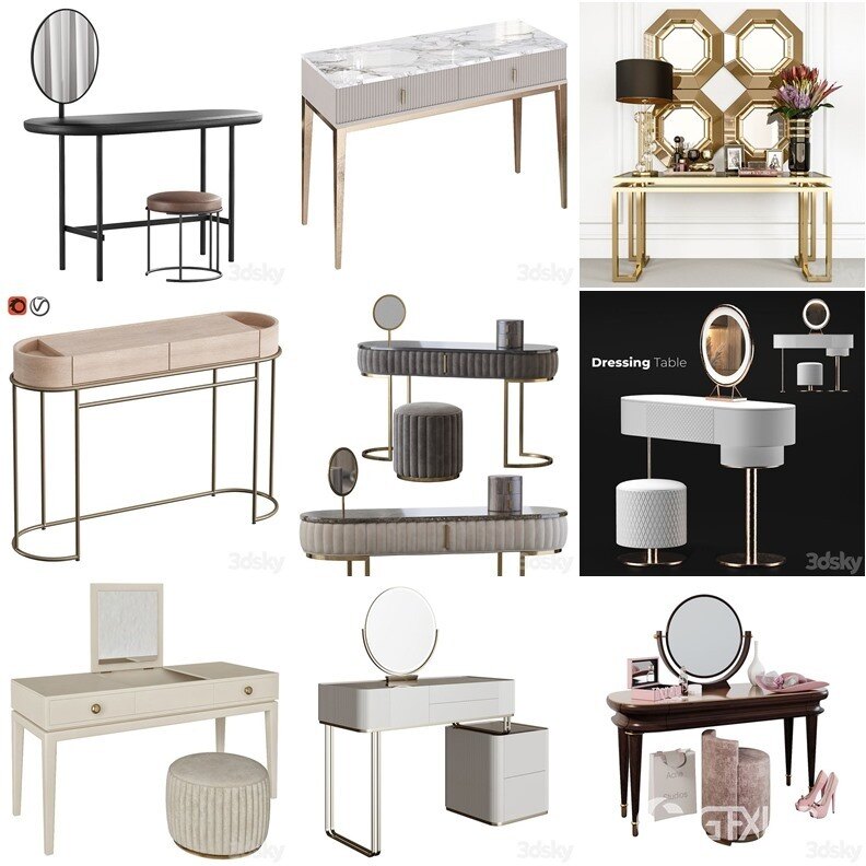 3DSky Pro 沙发椅子灯具柜子装饰3D模型合辑2024年8月第1季 | 450套 | 19.5GB