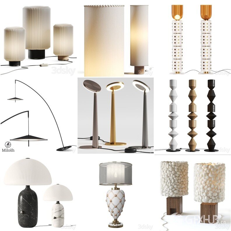 3DSky Pro 沙发椅子灯具柜子装饰3D模型合辑2024年8月第1季 | 450套 | 19.5GB