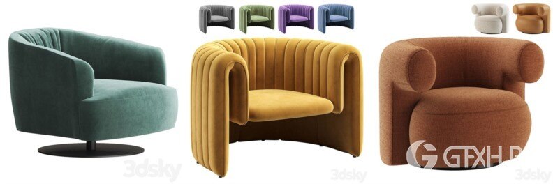 3DSky Pro 沙发椅子灯具浴室装饰3D模型合辑2024年8月第2季 | 400套 | 15.5GB