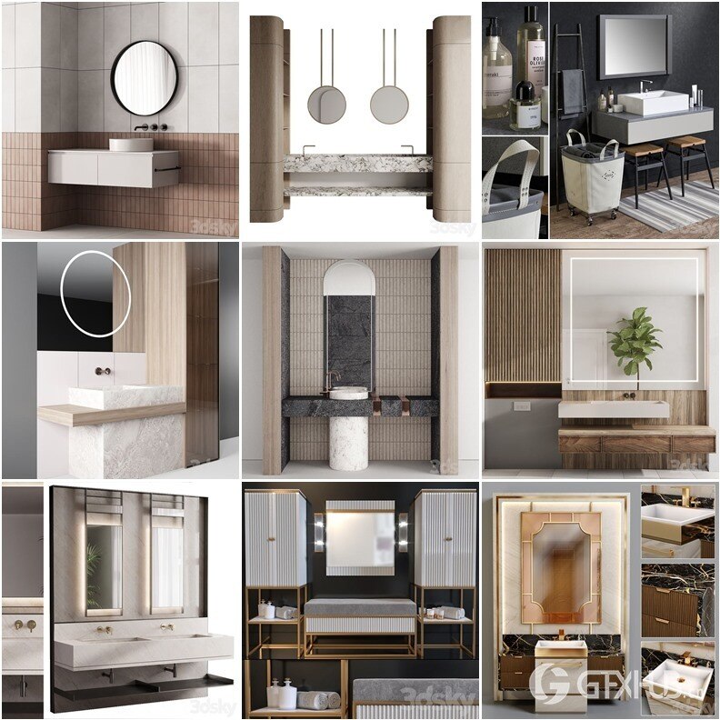 3DSky Pro 沙发椅子灯具浴室装饰3D模型合辑2024年8月第2季 | 400套 | 15.5GB