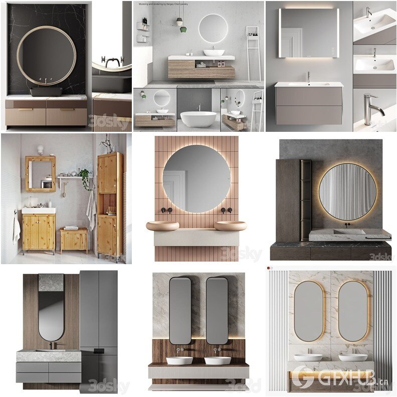 3DSky Pro 沙发椅子灯具浴室装饰3D模型合辑2024年8月第2季 | 400套 | 15.5GB