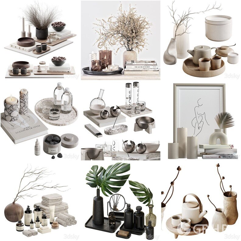 3DSky Pro 沙发椅子灯具浴室装饰3D模型合辑2024年8月第2季 | 400套 | 15.5GB