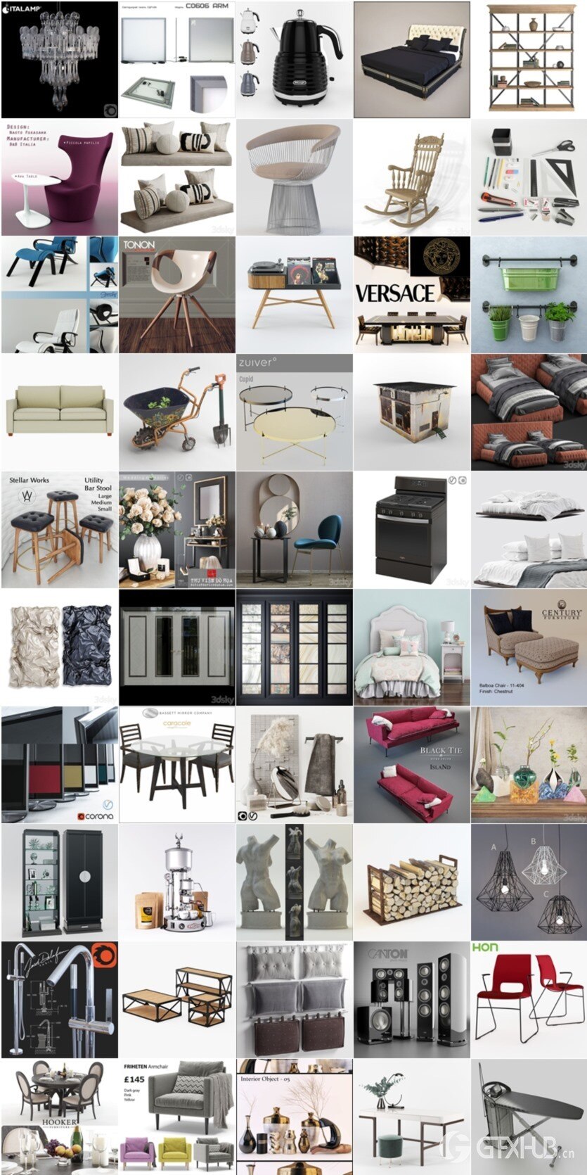 3DSky Pro 沙发椅子灯具浴室装饰3D模型合辑2024年8月第2季 | 400套 | 15.5GB