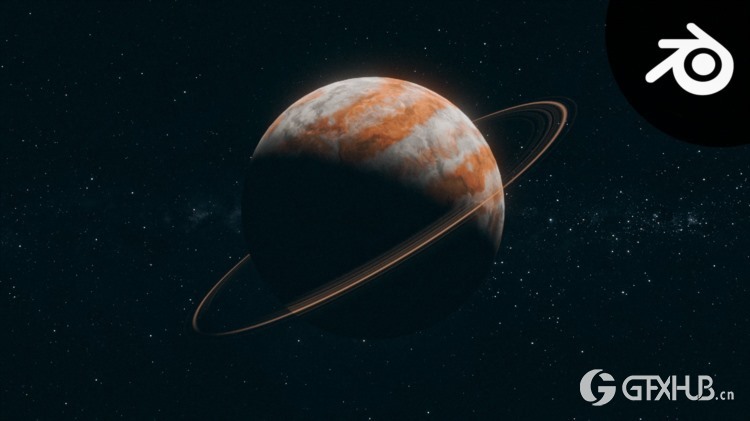 使用 Blender 制作程序化气体行星 Blender Cosmos Procedural Gas Planets with Blender