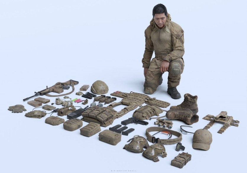 BMS特种部队人物角色动作绑定头盔衣服装备3D模型 Big Medium Small – Special Ops