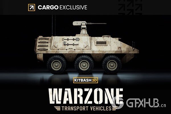 军事车辆坦克装甲车直升机3D模型 KitBash3D - Warzone Transport Vehicles (格式:FBXUEBlend)