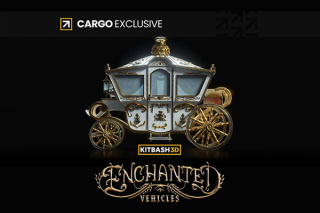 童话冒险奇幻乌托邦风格交通工具3D模型 KitBash3D – Enchanted Vehicles (格式：FBX\UE\Blend)