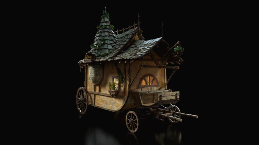 童话冒险奇幻乌托邦风格交通工具3D模型 KitBash3D - Enchanted Vehicles (格式：FBXUEBlend)