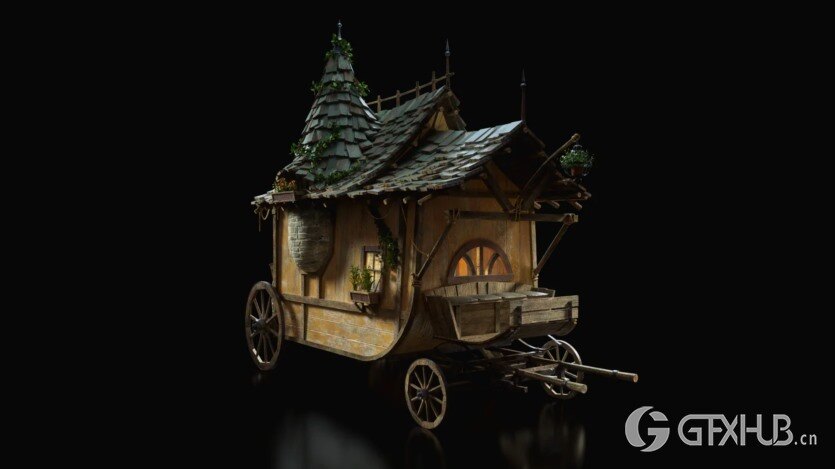 童话冒险奇幻乌托邦风格交通工具3D模型 KitBash3D - Enchanted Vehicles (格式：FBXUEBlend)