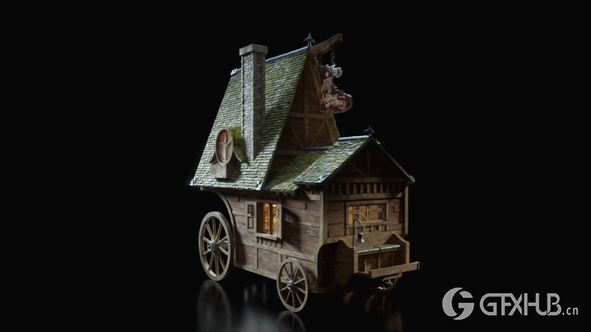 童话冒险奇幻乌托邦风格交通工具3D模型 KitBash3D - Enchanted Vehicles (格式:FBXUEBlend)