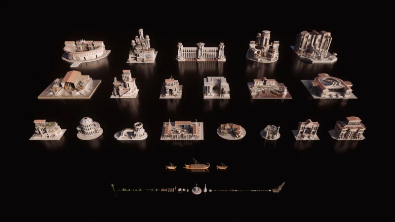 亚特兰蒂斯希腊北欧神话风格殿堂建筑场景3D模型 KitBash3D - Atlantis (格式：FBXUEBlend)