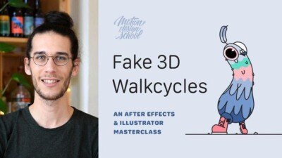 【中文字幕】AE伪3D步行循环动画教程 Motion Design School – Fake 3D Walkcycles in After Effects