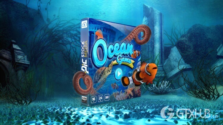 542个海洋水底探索冒险游戏UI界面水流运动环境音效 Epic Stock Media – Ocean Game